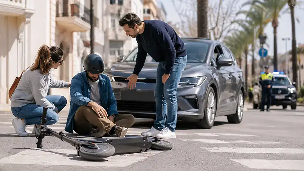 Accidente con patinete eléctrico