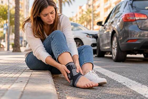 Esguince de tobillo grado 2 tras un accidente